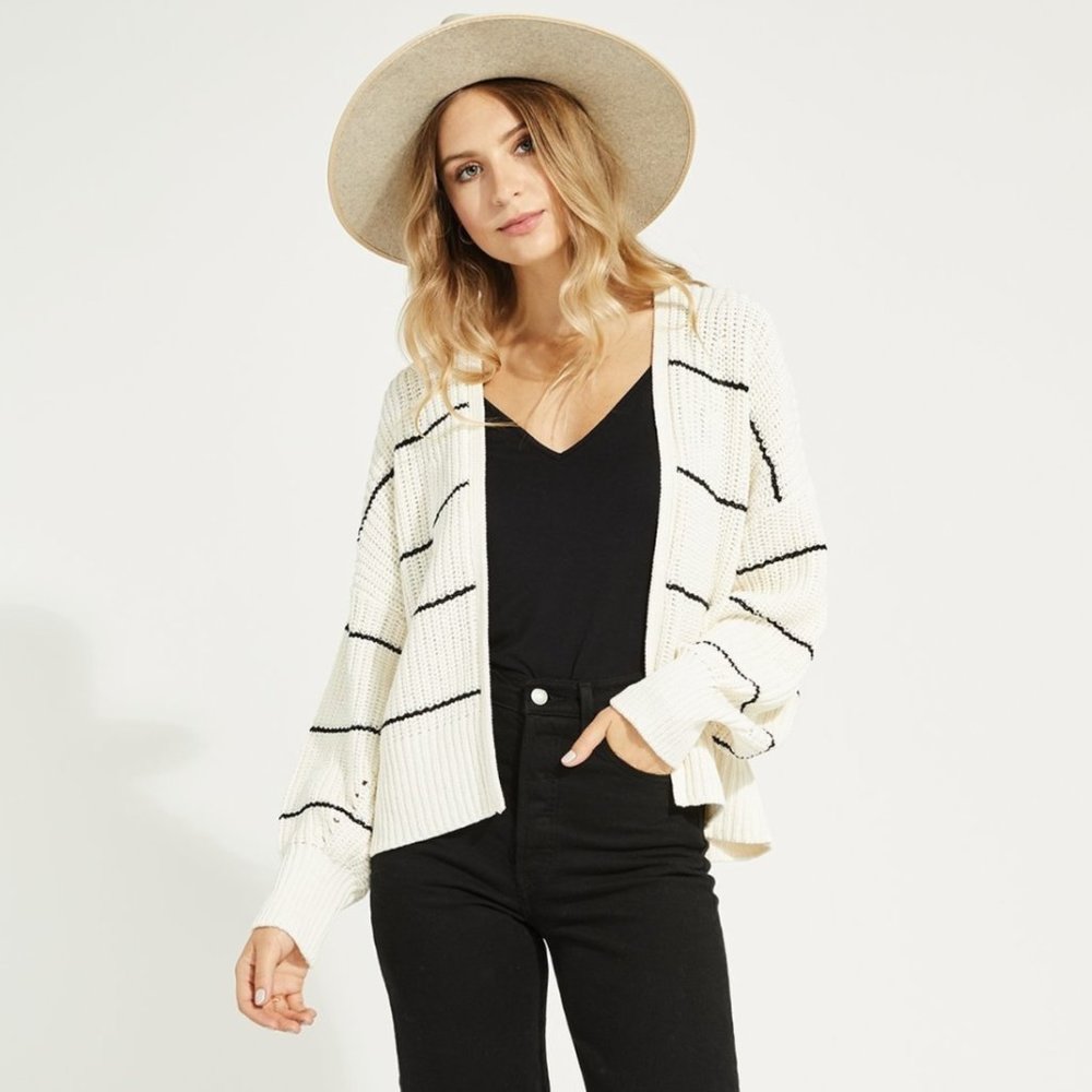 Gentle Fawn Cream and Black Striped Cardigan